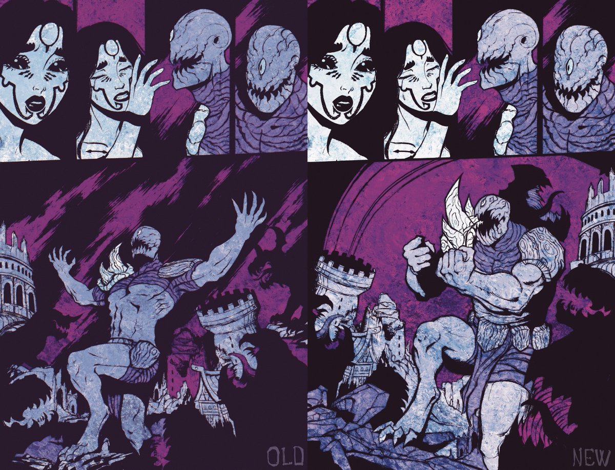 Chapter 1 of Paved With Good Intentions is done! The cover is finished, and a few of the pages received some extra polish! Below is the only total panel makeover I just had to do and I love the new results!
Monday release looks very certain ^^