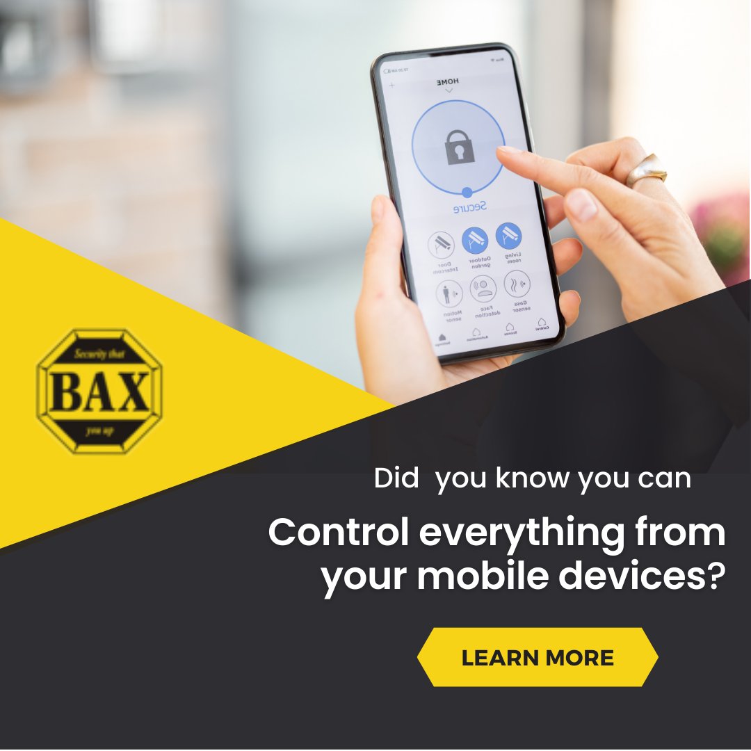 baxsecurity's tweet photo. Keep your home safe from anywhere! Check-in and control your home security system virtually. 

Arm and disarm your home from your phone. 📱 You can even get notifications straight to your email! 📧 https://t.co/aNJm7o6H1k