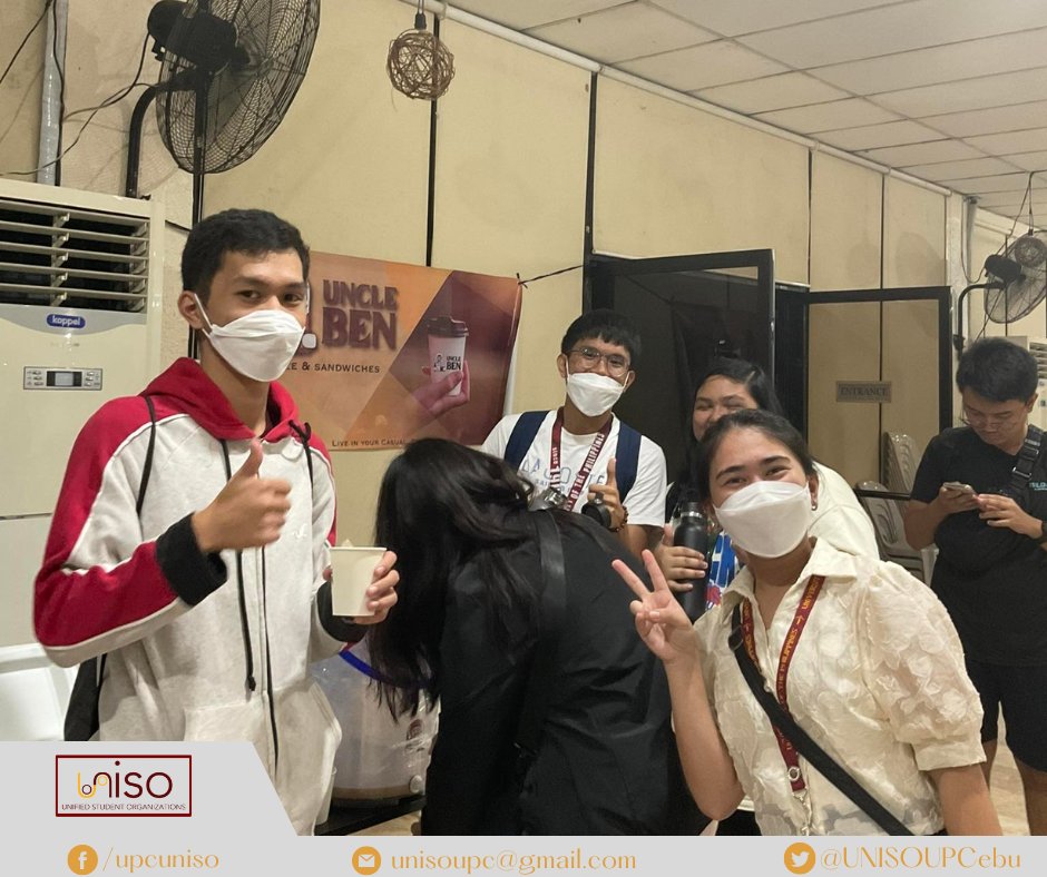 UNISOUPCebu's tweet photo. IN PHOTOS | Kapehan Day 7 ☕

We would like to extend our gratitude to Uncle Ben as one of our sponsors in Today's Kapehan. Special thanks to Fine Arts Student Organization, @raccnupc, 
@NKEUPCebu  and @UPSParaSaBayan  for sponsoring today's pantry. Padayon, Iskolars! https://t.co/1YvrT4pLUV