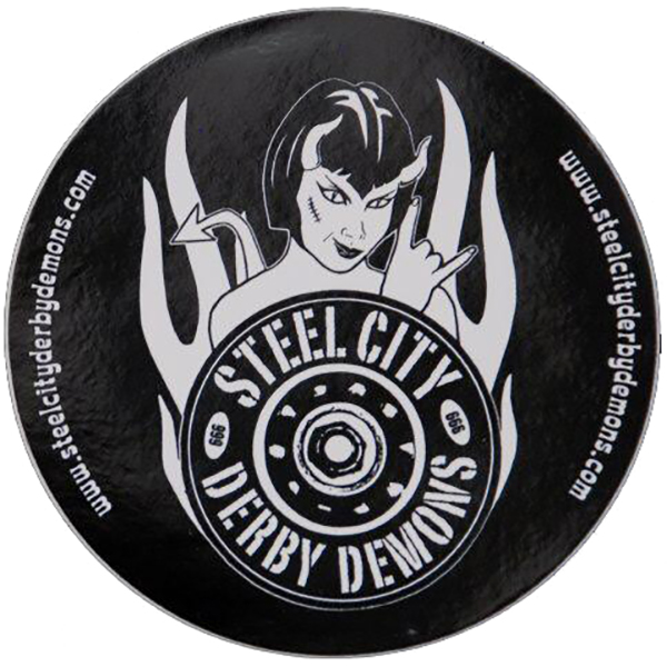 The <a href="/SteelCityDerby/">Steel City Roller Derby</a> Demons are #Pittsburgh's only women's flat track roller derby league. Skater-owned &amp; operated, the Demons have 3 teams: The Steel Hurtin’, the Steel Beamers, &amp; the Blitzburgh Bombers.  #NationalStickerDay 

📸Derby Demons sticker, gift of Pam Simmons