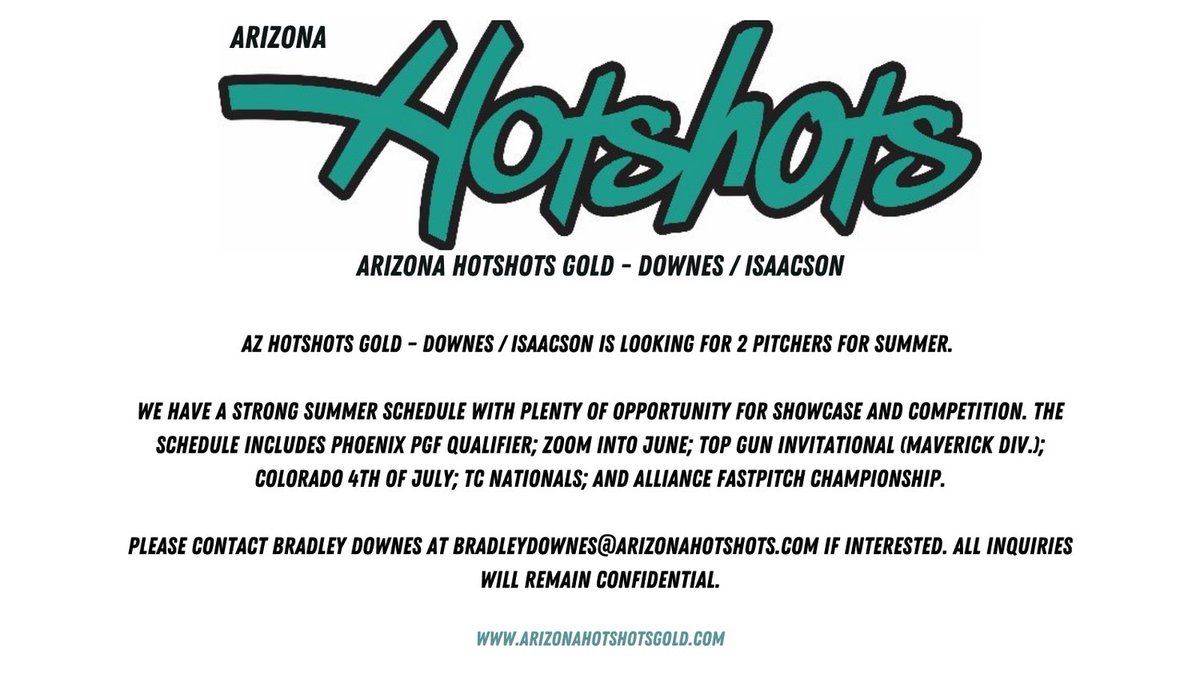 Looking for pitchers for summer.