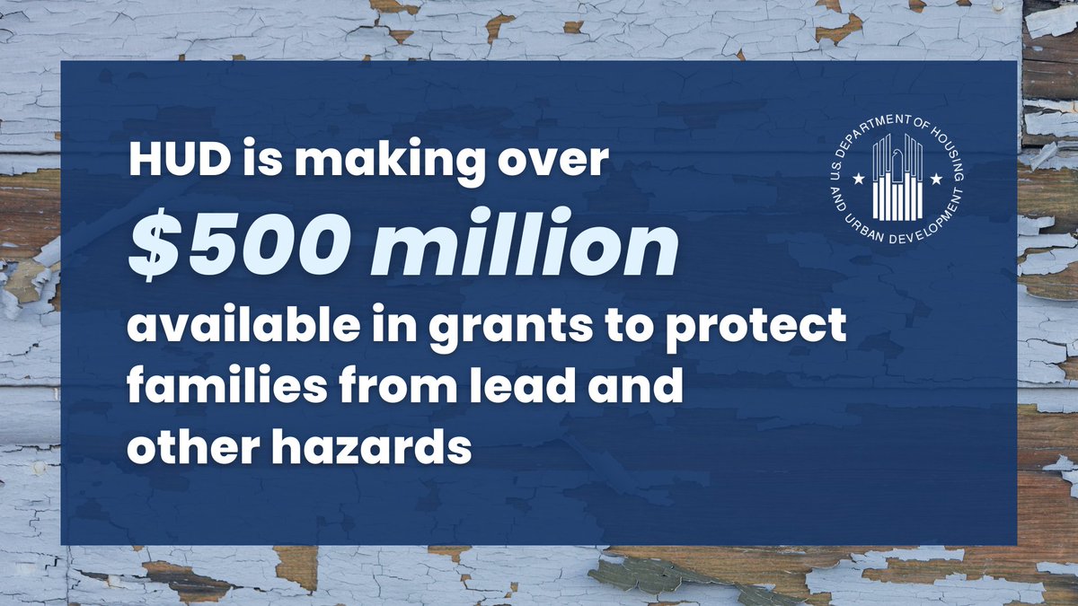 Every person in this country deserves a hazard-free home.  

These historic grants will protect low-income families in privately-owned and public housing from lead-based paint and other hazards.

Read more on the unprecedented funding ➡️ hud.gov/press/press_re…