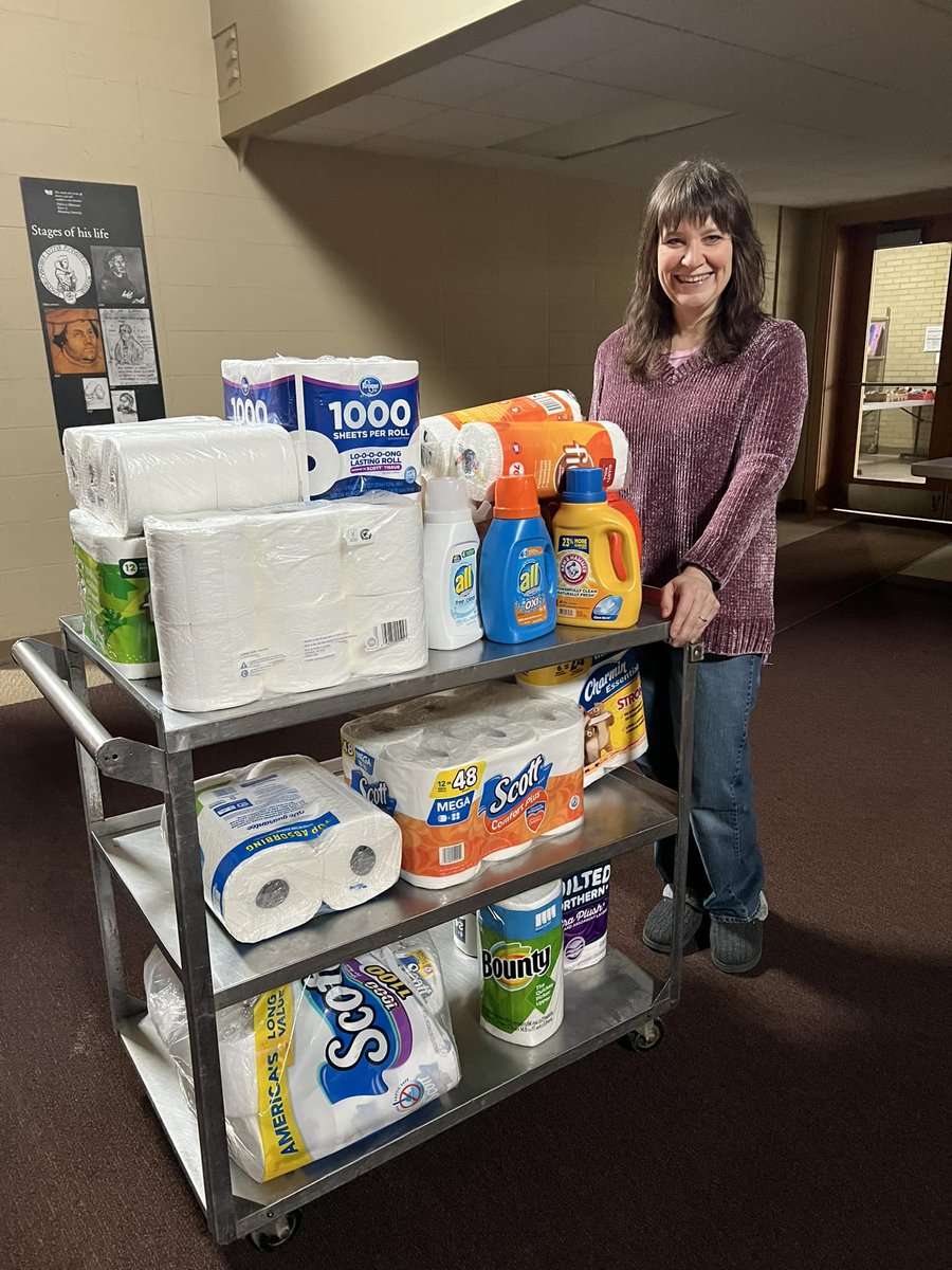 theroadhomedane's tweet photo. Feeling grateful for our friends at St Stephens Lutheran Church - ELCA - Monona, WI ❤️ Thank you for generously donating household necessities for local families and children served in our housing programs. Your support makes a big impact in the community! https://t.co/7bLulGbArK