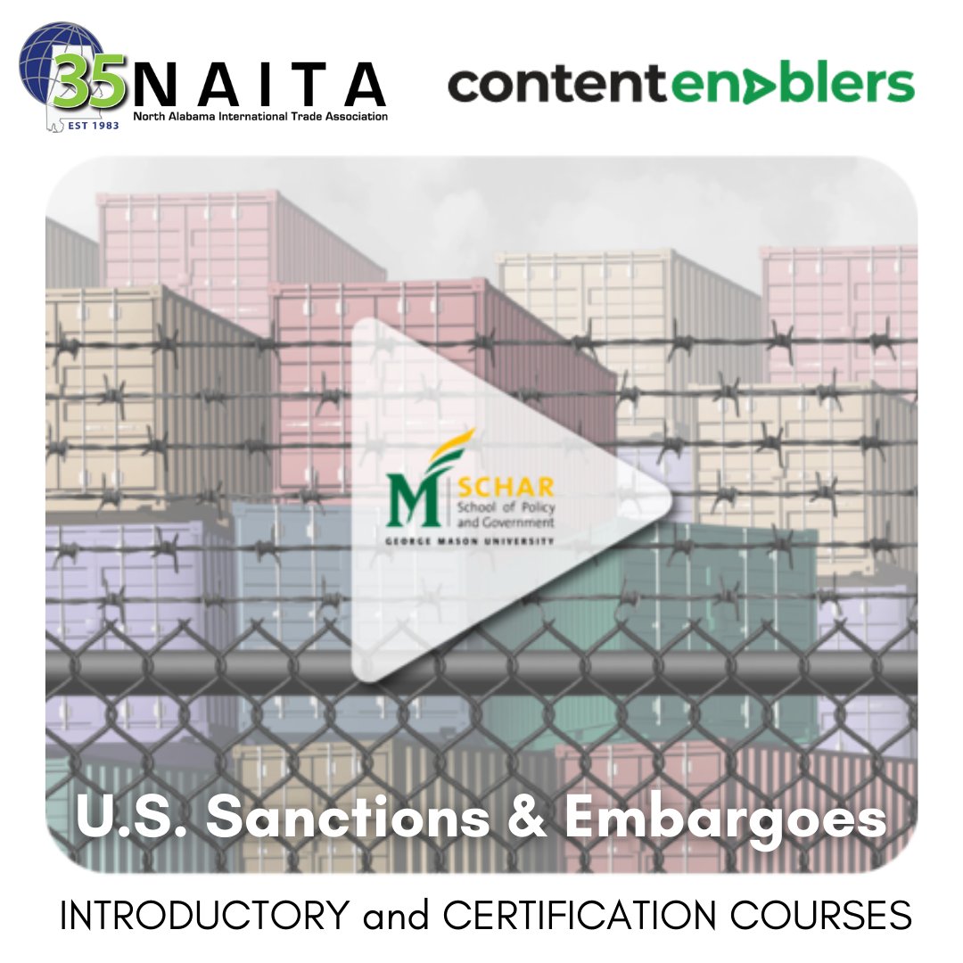 HSVNAITA's tweet photo. There is still time to save!

Use code NAITASAVES for 20% off ALL courses U.S. Sanctions &amp; Embargoes via Content Enablers! This discount is good through the end of January!

Use your discount today: https://t.co/bw2nE9LRnu

#naita #contentenablers #sanctions #embargoes https://t.co/RtX8H68DWb