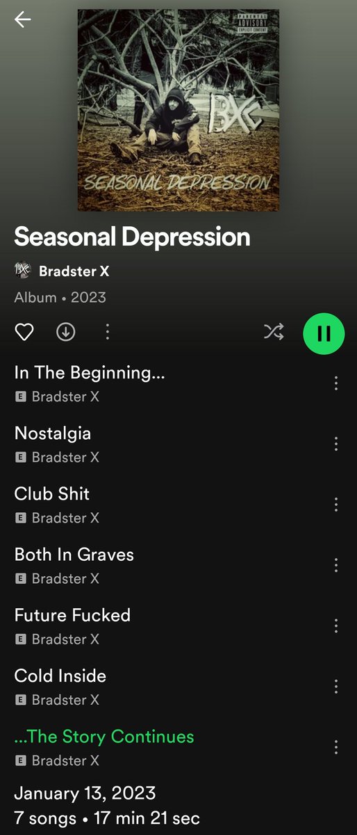 'Seasonal Depression' from #BXCMusic out now

All #Beats from @A2thaMo #A2thaMoMakesBeats

Some of my more personal songs and some fun jams too

youtube.com/playlist?list=…

distrokid.com/hyperfollow/br…

#NewMusicFix #FridayThe13th #underground #music #rap #Pittsburgh