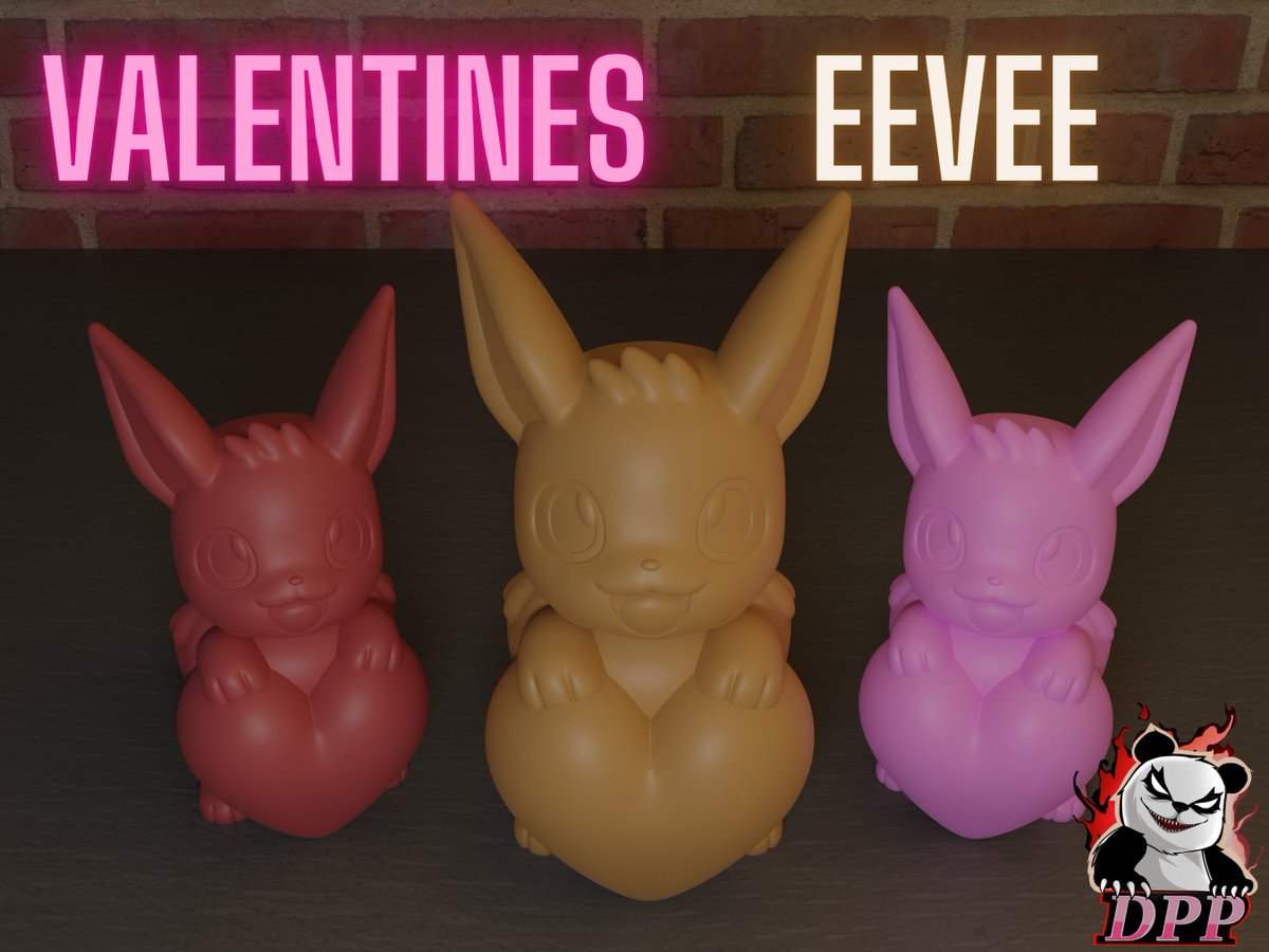 DemonPandaPrint's tweet image. New Valentines Day Eevee Pokemon Prints! Now available on our Etsy Store! #ValentinesDay #Pokemon #fyp #3dprint