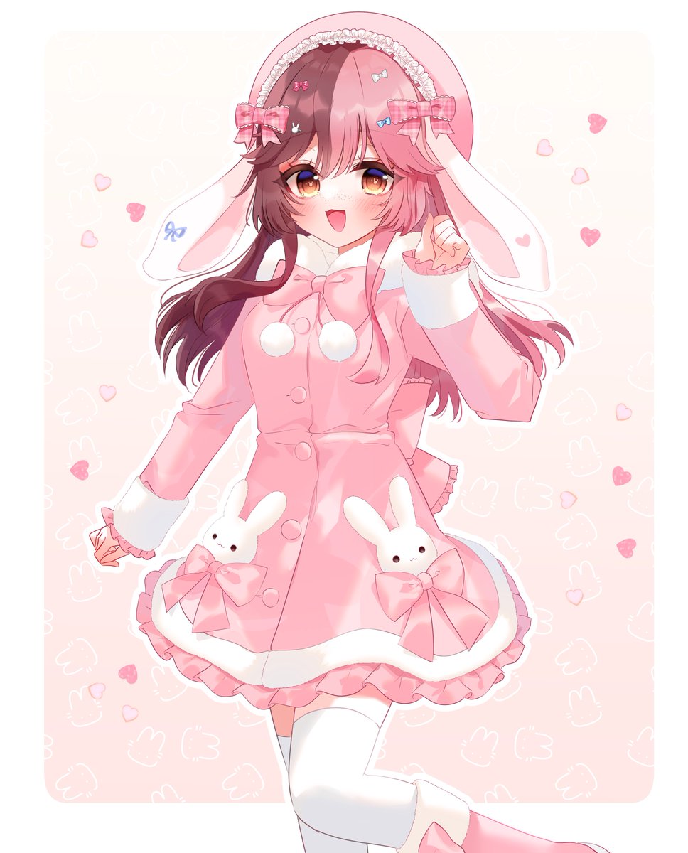 1girl animal ears blush boots bow brown eyes brown hair  illustration images