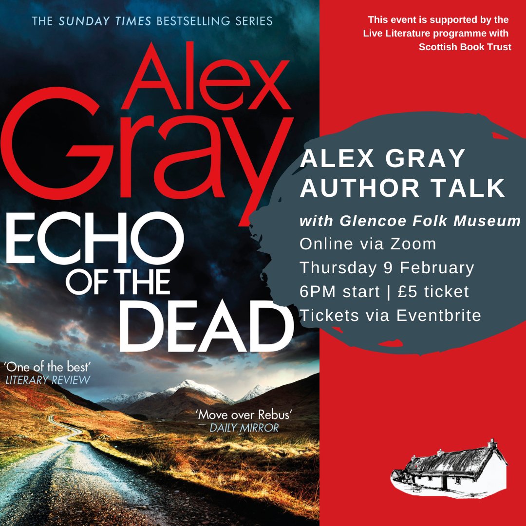 Join @Glencoe_Museum online, on Thursday 9th February, for an evening with @Alexincrimeland, discussing #EchoOfTheDead Tickets available here: eventbrite.co.uk/e/514822085717
