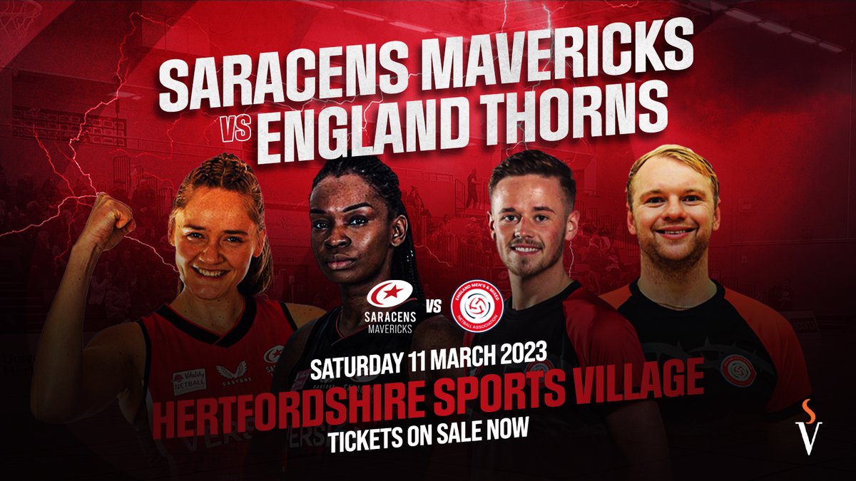 𝗠𝗮𝘃𝗲𝗿𝗶𝗰𝗸𝘀 𝘁𝗼 𝘁𝗮𝗸𝗲 𝗼𝗻 𝗘𝗻𝗴𝗹𝗮𝗻𝗱 𝗧𝗵𝗼𝗿𝗻𝘀 🏐

We are thrilled to confirm that we will be taking on <a href="/EnglandMMNA/">England Men's & Mixed Netball Association - EMMNA</a> at HSV on Saturday 11 March!

Tickets are on sale now 👉 bit.ly/3QCacO4

Read more here 👉 bit.ly/3IK7QuE

#BeAMaverick🖤❤️