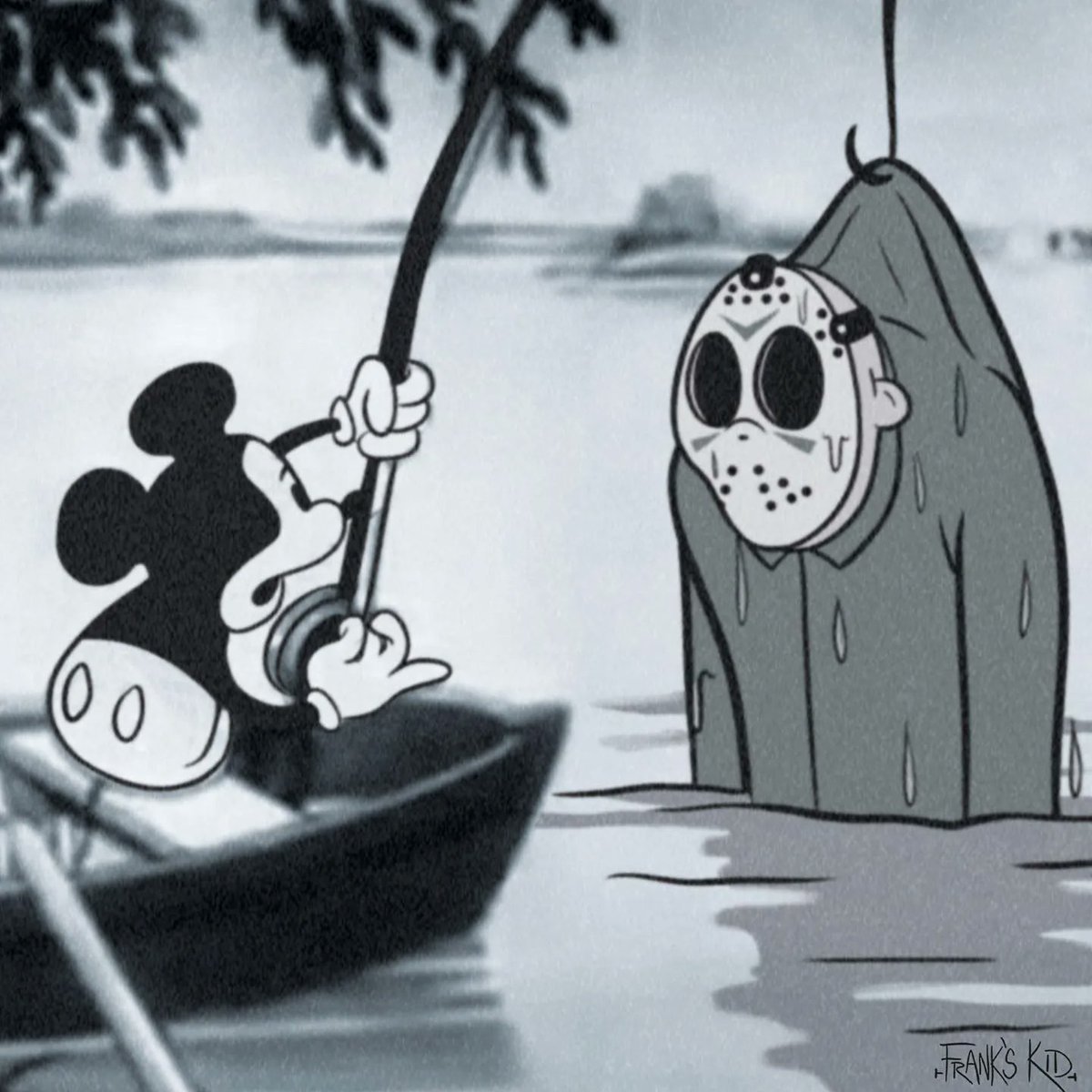 CreepyKingdom's tweet photo. Looks like Mickey got lucky (or unlucky) this #FridayThe13th !
Art Credit #frankskid https://t.co/kX539Zrwpy