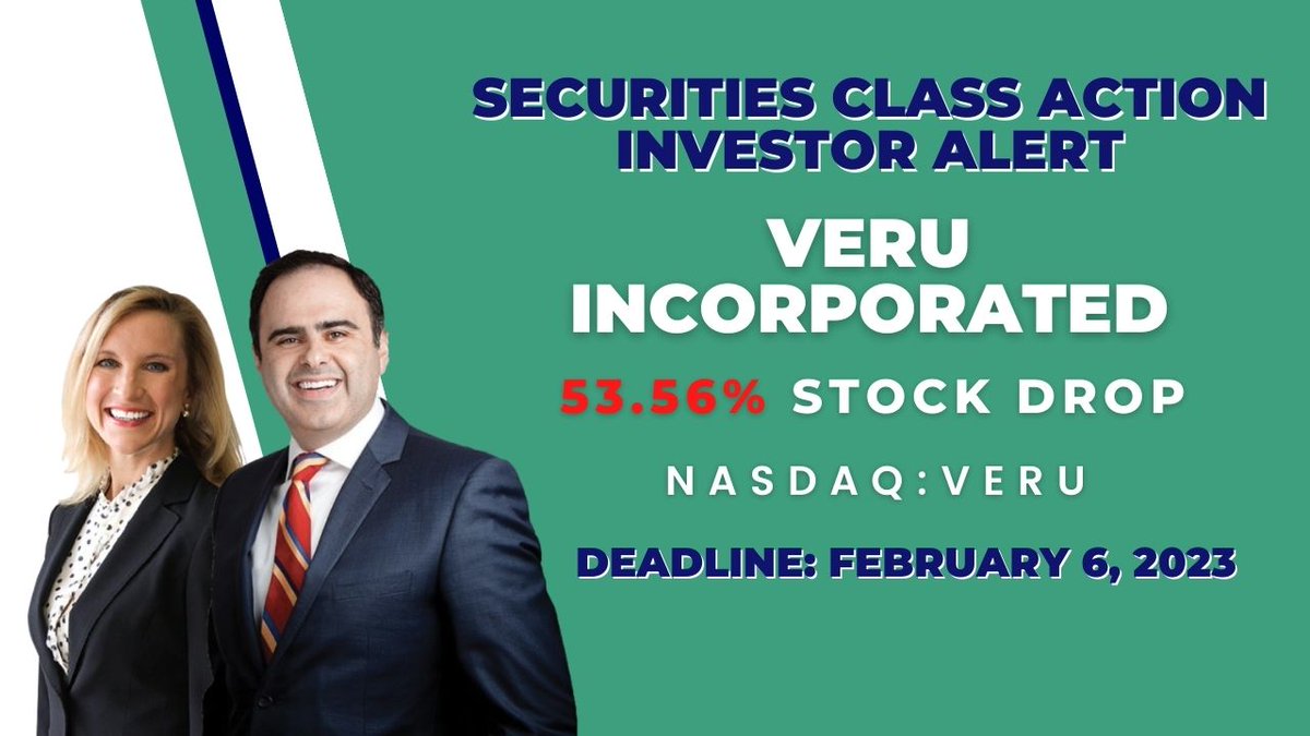 MergerAlerts's tweet image. Veru Inc Securities Class Action Lawsuit $VERU

Deadline Next Week February 6, 2023, Learn More 👉 bit.ly/VeruInc-VERU

#NASDAQ #NasdaqListed #InvestorAlerts #stocks #stockmarketnews #StocksInNews #NYSE #investing