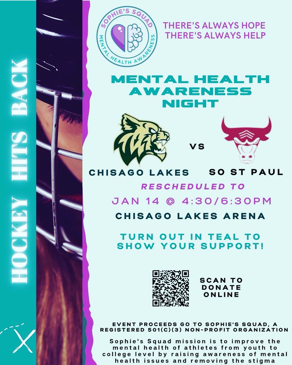 BooksAgainst's tweet image. Join @SSPGirlsHockey as they take on @CLGirlsHSHockey tomorrow and turn out in teal to support the amazing work of @SophiesSquad!