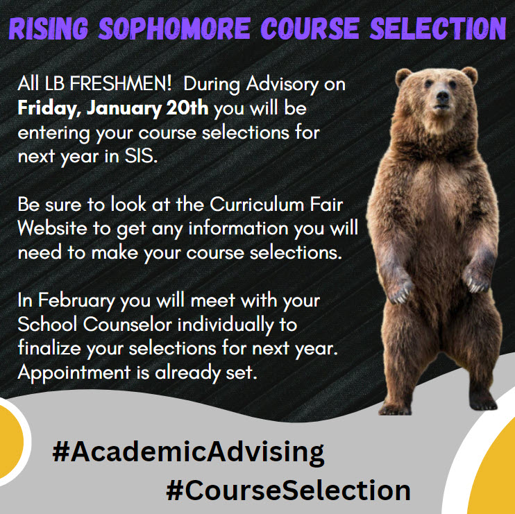 LB FRESHMEN! 🐻 @FCPSLBSS
 #AcademicAdvising #CourseSelection  lakebraddockss.fcps.edu/student-servic…