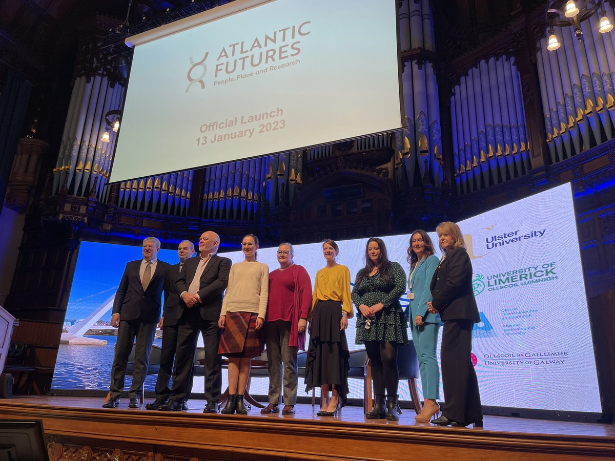 Delighted to host the official launch of #AtlanticFutures Shared Island €4M innovation research project with @UlsterUni colleagues and academic partners from @uniofgalway, @UL and @atu_ie in Derry’s historic Guildhall today!