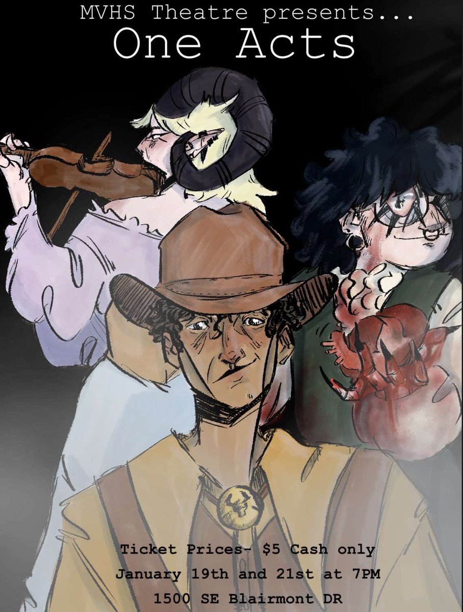 SET YOUR CALENDARS!🗓️Next week come watch our senior directed one acts for a Magical, Western, and…Eyeball Mystery?…Experience.