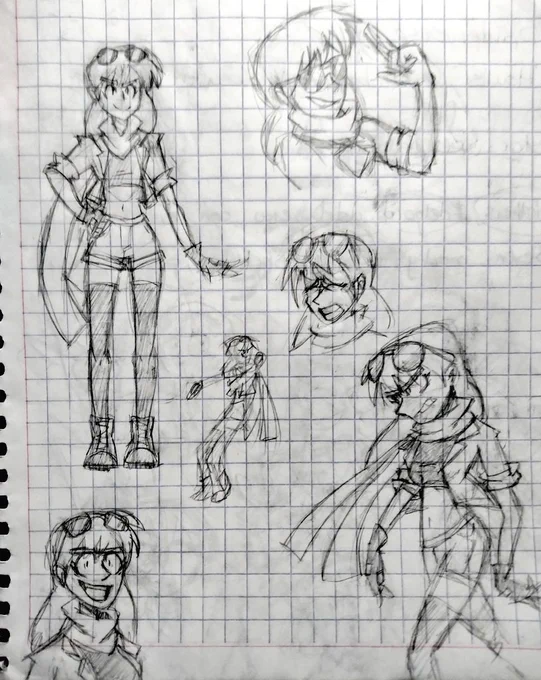 Rhea looks the same
But i remember wanting to give her smgs as her weapon
The gauntlet idea came later

Also, her name was rosemary at first and later i changed it to jane and eventually i settled for rhea 
