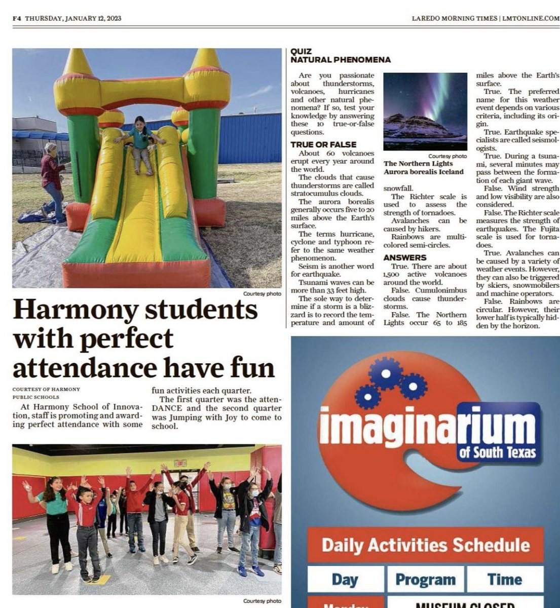 In case you missed it! Pick up a copy of today's Laredo Morning Times for your own copy of our amazing scholars enjoying their great attendance treats. #applyharmony