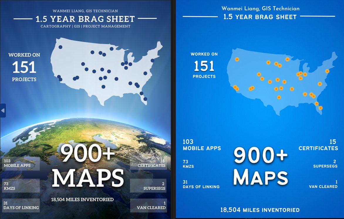 MapsbyW's tweet image. Graphic design takes time and effort. Here&apos;s my before(right side) and after(left side). #gischat #BragSheet #PerformanceEvaluations