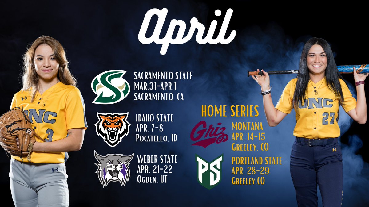 UNC_BearsSB's tweet photo. We are 1 MONTH OUT! Here is the 2023 schedule 🔥
Bases are loaded and we want to see you this Spring at Gloria Rodriguez Field! #GetUpGreeley🐻🥎 https://t.co/QyiuP3J4nQ