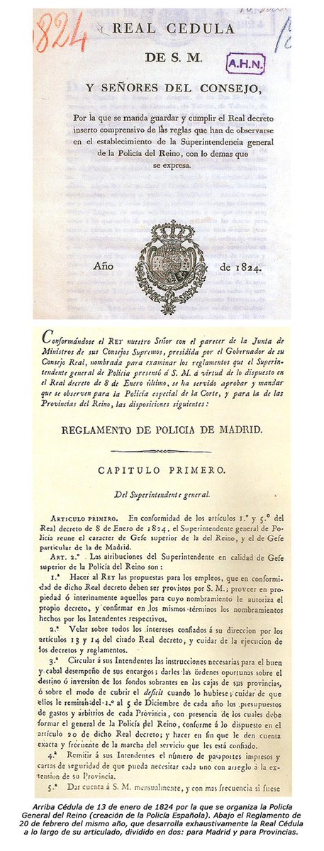 🎂 Tal día como hoy, pero de 1824, nacía el germen de la #PoliciaNacional mediante Real Cédula y bajo el reinado de Fernando VII

1️⃣9️⃣9️⃣ años de #OrgulloAzul

🥳 Enhorabuena a todos los Policías y especial recuerdo para los que ya no están

#servicio #dignidad
#entrega #lealtad