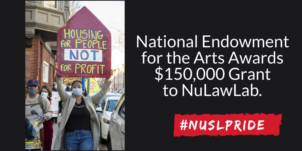 NortheasternLaw (@nusl) on Twitter photo We are pleased to share the news that the National Endowment for the Arts awarded an unprecedented $150,000 grant to <a href="/Northeastern/">Northeastern U.</a> Law’s <a href="/NuLawLab/">NuLawLab</a> to understand how the arts and cultural organizing for housing justice can strengthen residents’ wellbeing. law.northeastern.edu/nulawlab-award… We are pleased to share the news that the National Endowment for the Arts awarded an unprecedented $150,000 grant to <a href="/Northeastern/">Northeastern U.</a> Law’s <a href="/NuLawLab/">NuLawLab</a> to understand how the arts and cultural organizing for housing justice can strengthen residents’ wellbeing. law.northeastern.edu/nulawlab-award…