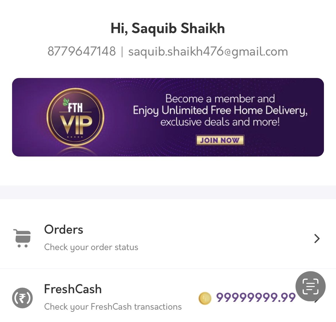 saquib2605's tweet photo. @myfreshtohome   Galti se mistake ho gya. Some how 10crore was credited as Fresh Cash😂😂😂 https://t.co/EcKzeBk7uR