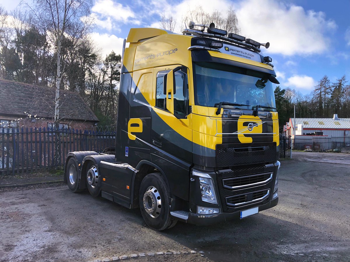 We were thrilled to be approached by @elementseurope to design a full wrap for the latest addition to their #fleet - a huge <a href="/VolvoTrucksUK/">Volvo Trucks UK</a> FH Globetrotter! The entire wrap was printed on our HP Latex Machine using high quality Arlon Cast wrapping vinyl.