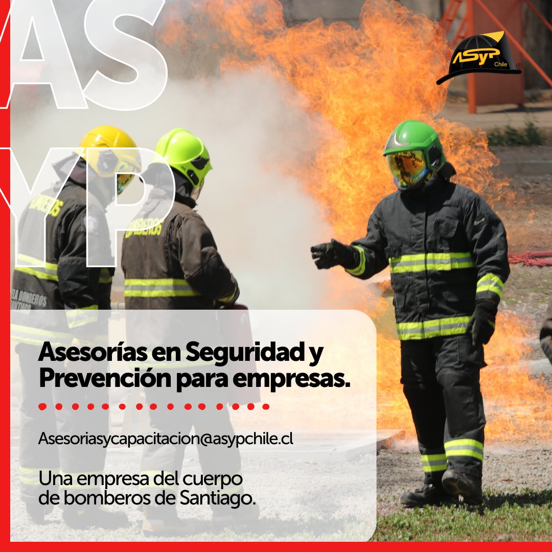 ASPChile's tweet photo. Somos una empresa del Cuerpo de Bomberos de Santiago que se encarga de realizar asesorías y capacitaciones a empresas y particulares para resguardar la seguridad de sus trabajadores y ocupantes. 

Conoce todo sobre nosotros en https://t.co/6t6qav8Spi👨🏼‍🚒👌🏼 

#ASyP #Bomberos https://t.co/wpzdkCDj39