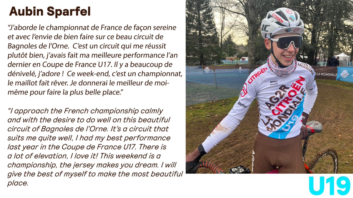 DECATHLON AG2R LA MONDIALE NewGen (@dat_newgen) on Twitter photo 🇫🇷 Championnat de France #cyclocross
🎙️ "C'est un circuit qui me réussit plutôt bien. J'avais réalisé ma meilleure performance l'an dernier (2e)" <a href="/AubinSparfel/">Sparfel Aubin</a>
Aubin sera également aligné au départ du relais des comités avec le Grand Est ce samedi. 🇫🇷 Championnat de France #cyclocross
🎙️ "C'est un circuit qui me réussit plutôt bien. J'avais réalisé ma meilleure performance l'an dernier (2e)" <a href="/AubinSparfel/">Sparfel Aubin</a>
Aubin sera également aligné au départ du relais des comités avec le Grand Est ce samedi.