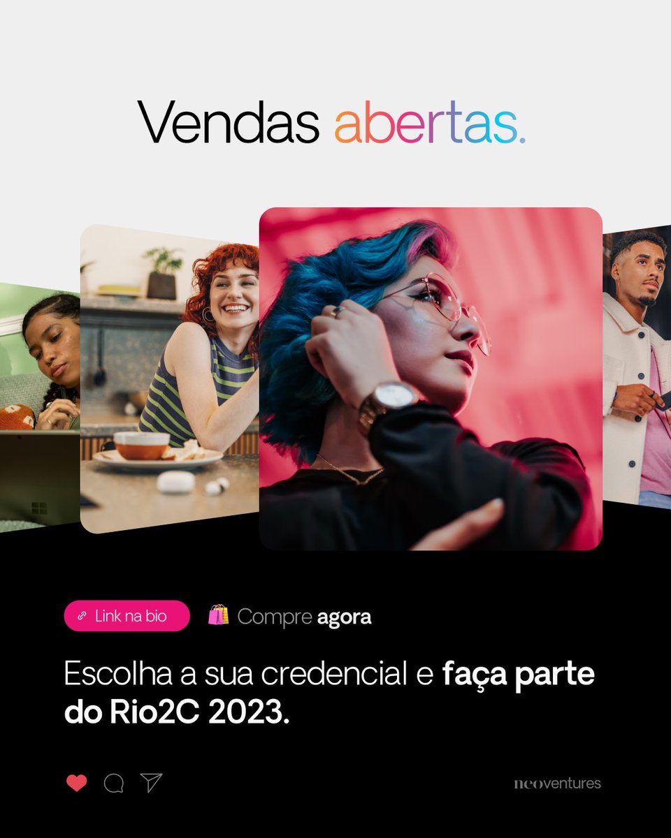 NeoVenturesCorp's tweet photo. Participe do maior evento de criatividade da América Latina, o Rio2C!

Serão vários dias de evento com painéis abordando as 12 principais temáticas da indústria criativa reunindo os maiores nomes do mercado.

📆 De 11 a 16 de abril.

https://t.co/Jt5tFVRuYg

#rio2c https://t.co/9MmjNmXpbO