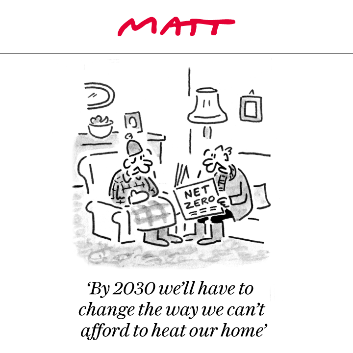 🌡️ 'By 2030 we'll have to change the way we can't afford to heat our home' My latest cartoon for tomorrow's @Telegraph Subscribe to my weekly newsletter to receive my unseen cartoons: telegraph.co.uk/premium/matt/?…