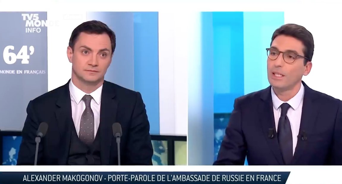 🇷🇺 Porte-parole de <a href="/AmbRusFrance/">Russie en France</a>, Alexander Makogonov, sur TV5Monde: 

💬 Les pays occidentaux, en fournissant encore plus d’armes à l’Ukraine, se rapprochent de plus en plus de la ligne de cobelligérance.