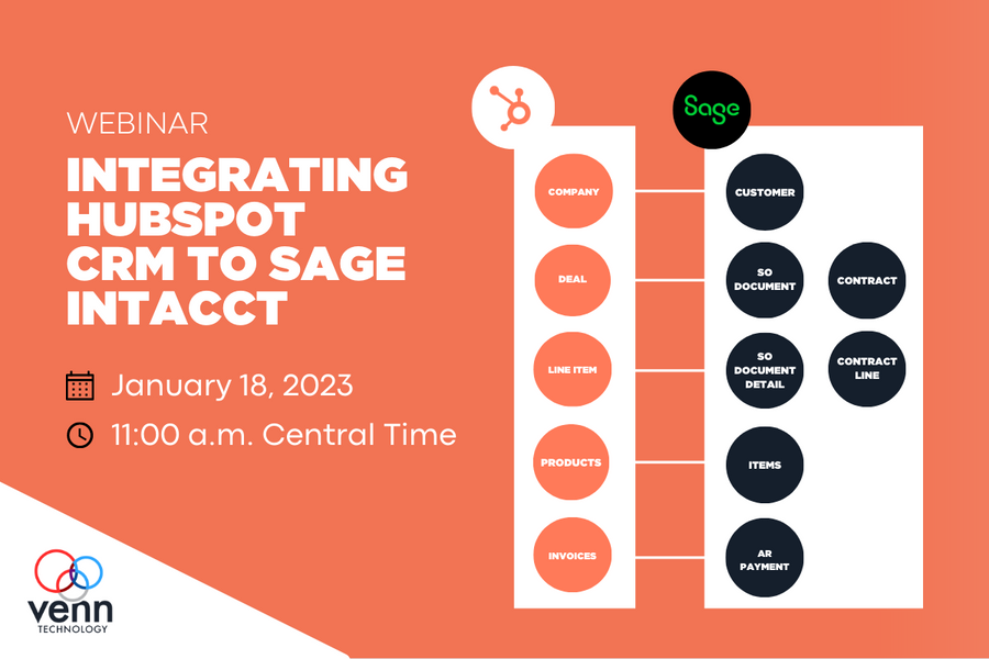 venn_tech's tweet image. Tired of manually exporting deals from @HubSpot to @SageIntacct?

During this webinar, experts from Venn Technology will do a live demo of the integration and answer viewer questions. Save your seat: hubs.ly/Q01xX6Y-0

#HubSpotIntegration #CRM #ERP #AccountingAutomation