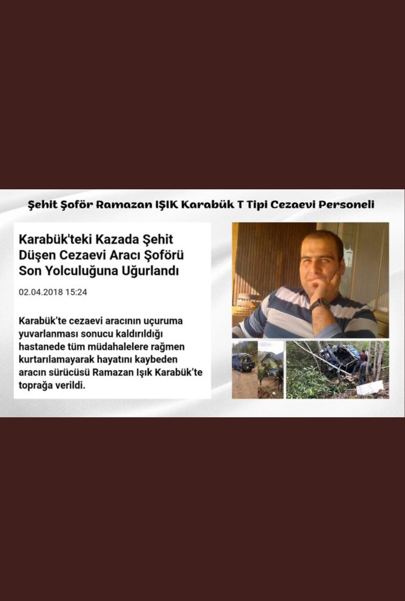 #20BinSivilPersoneleAdalet altini cizerek soyluyorum. Ayni aracta kaza yapildi. Askeri personel sehit sayildi. Meslektasimiz ölü. Medyada bile sehit ve ölü olarak yer aldi bu haber.