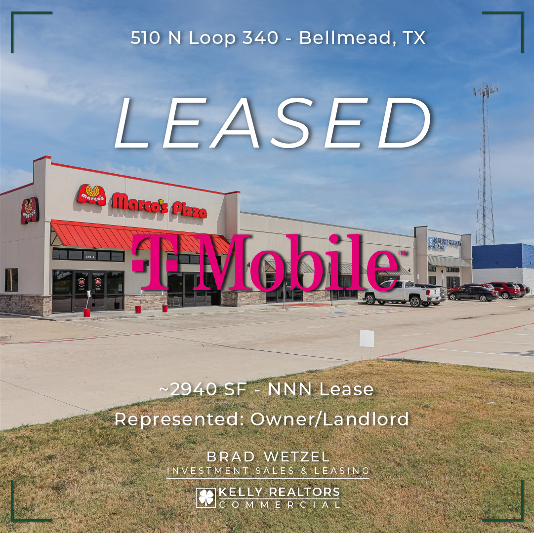 CenTexCRE's tweet photo. LEASED‼  New T-Mobile store coming to Bellmead, TX!  This is a rapidly growing area with many new businesses opening and/or relocating. The area is also experiencing excellent growth in new residential developments. 🏠📈 
#cre #commercialrealestate #waco #retailrealestate https://t.co/uHS2bFjVem