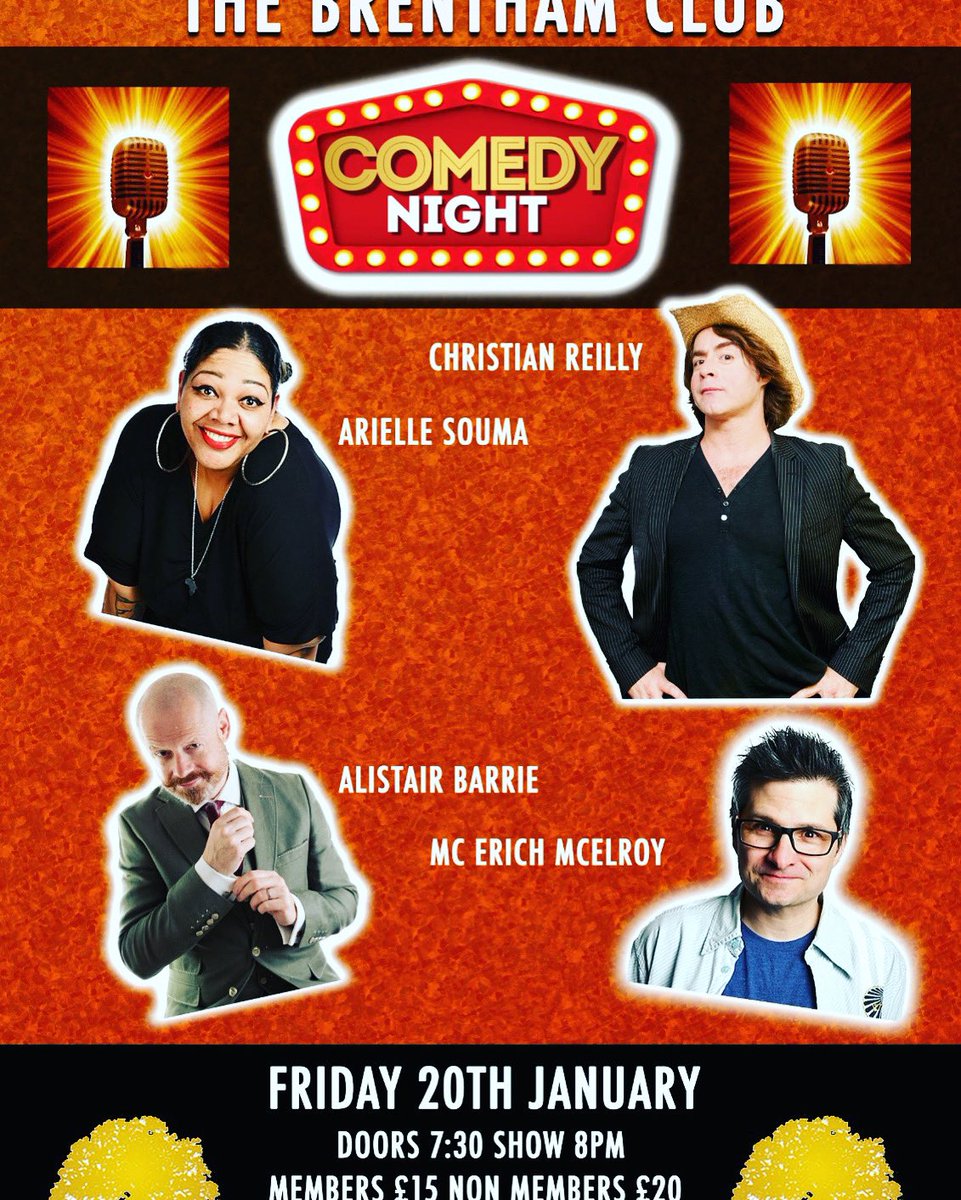 Comedy Night is back at The Brentham Club - tickets on sale now ticketor.com/Brenthamclub 4 amazing acts coming to Pitshanger.