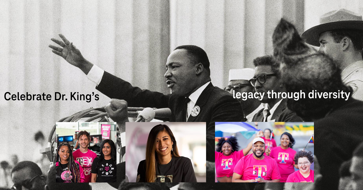 Dr. Martin Luther King, Jr.'s extraordinary life and legacy continue to inspire us today. At T‑Mobile, we know that our strength comes from our diversity tmo.so/D3A4E9.

#TMOMLK #TMOTrailblazers #TMobile #TMobileForBusiness #TMOPartnerProgram