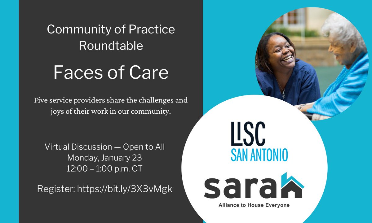 closetohomesa's tweet photo. SARAH and @LISC_SA have teamed up to host a virtual community discussion on Monday, January 23rd from 12-1p. https://t.co/E7sn25OTjP