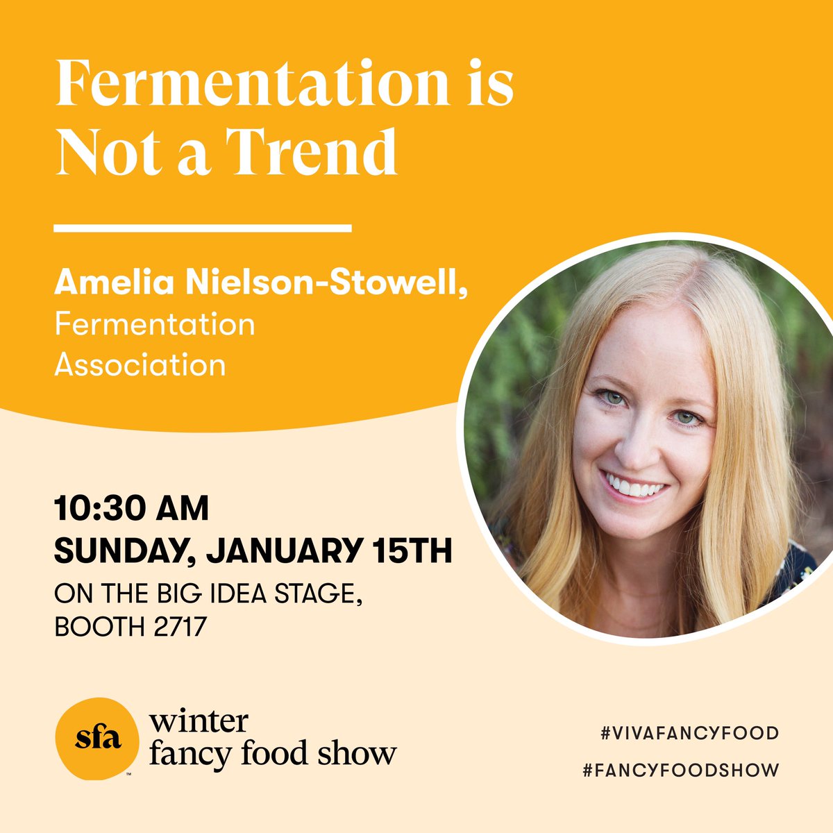 Join us Winter Fancy Food Show <a href="/Specialty_Food/">Specialty Food Association</a> in Vegas this weekend! Our editor Amelia Nielson-Stowell will be speaking Sunday on the topic: Fermentation is not a Trend. What is fermented, why does it matter and how can you educate the consumer? bit.ly/3kiLNRO