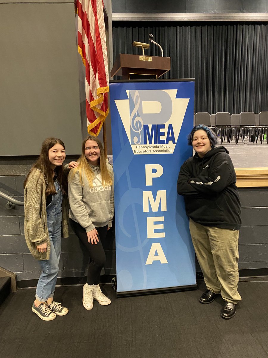 Hannah Terebessy, Gloria Casey and Ambrose McAndrew having a Great time making beautiful music at PMEA District 1 Choir!  Gloria earned a Solo.  Way to go!!