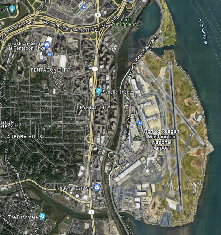 rmandle's tweet photo. @the_transit_guy #DCA is directly adjacent to @nationallanding. By 2028-29, a new pedestrian bridge will connect Crystal Drive directly to the terminal. 5-minute walk from the main street https://t.co/BGPisEjaea #CrystalCity #PentagonCity #PotomacYard https://t.co/GSCA03QQ83