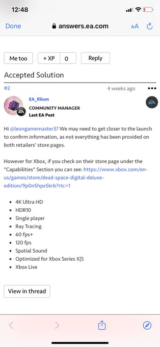 Dead space remake is going to be amazing 120 fps ! First time playing #DeadSpaceRemake #XboxSeriesX #Trending<a href="/tag/likesforlikes"class="tags"><span>#likesforlikes</span></a><a href="/tag/trending"class="tags"><span>#trending</span></a><a href="/tag/xbox"class="tags"><span>#xbox</span></a><a href="/tag/folloforfolloback"class="tags"><span>#folloforfolloback</span></a>