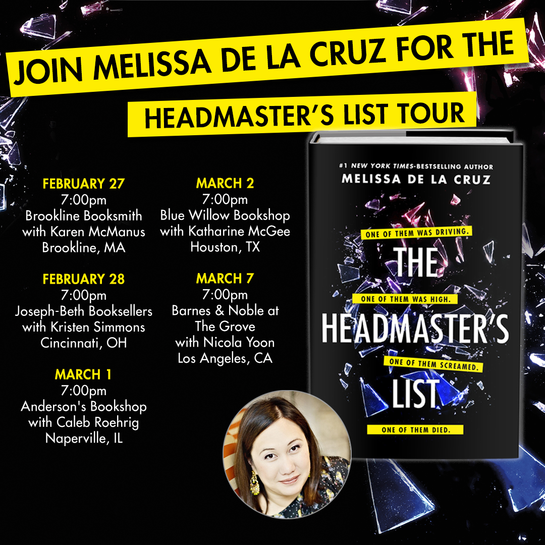 Melissa de la Cruz (@melissadelacruz) on Twitter photo So excited to announce the dates for THE HEADMASTER'S LIST tour!!! Come see me!!!! linktr.ee/headmasterslis… <a href="/FierceReads/">Fierce Reads</a> So excited to announce the dates for THE HEADMASTER'S LIST tour!!! Come see me!!!! linktr.ee/headmasterslis… <a href="/FierceReads/">Fierce Reads</a>