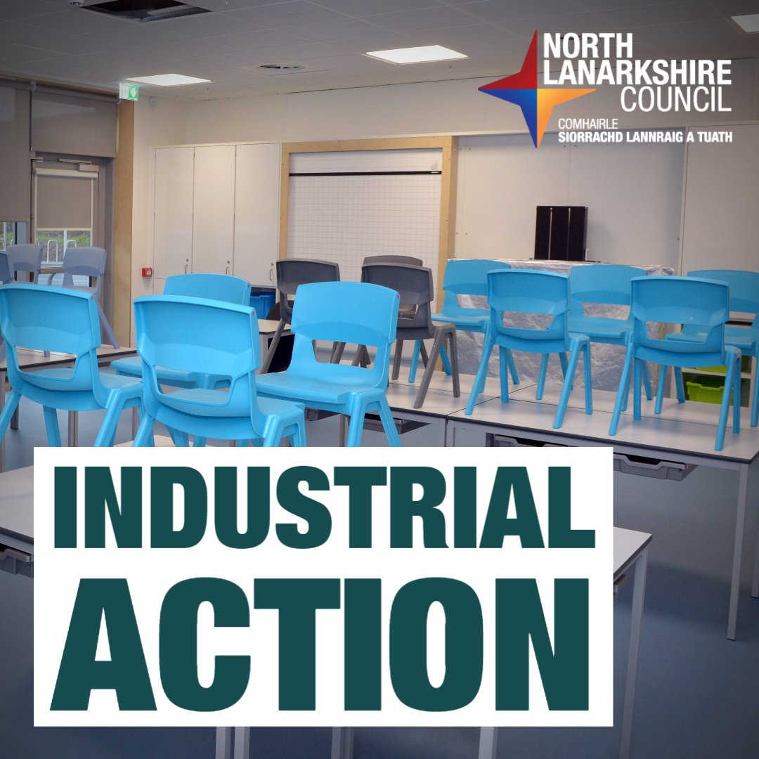 Due to industrial action by teaching unions on Thursday, 19 January, every primary, secondary and additional support needs school in North Lanarkshire is expected to be closed to pupils, along with our 57 term-time nursery classes.

ow.ly/iXNU50MqtBl