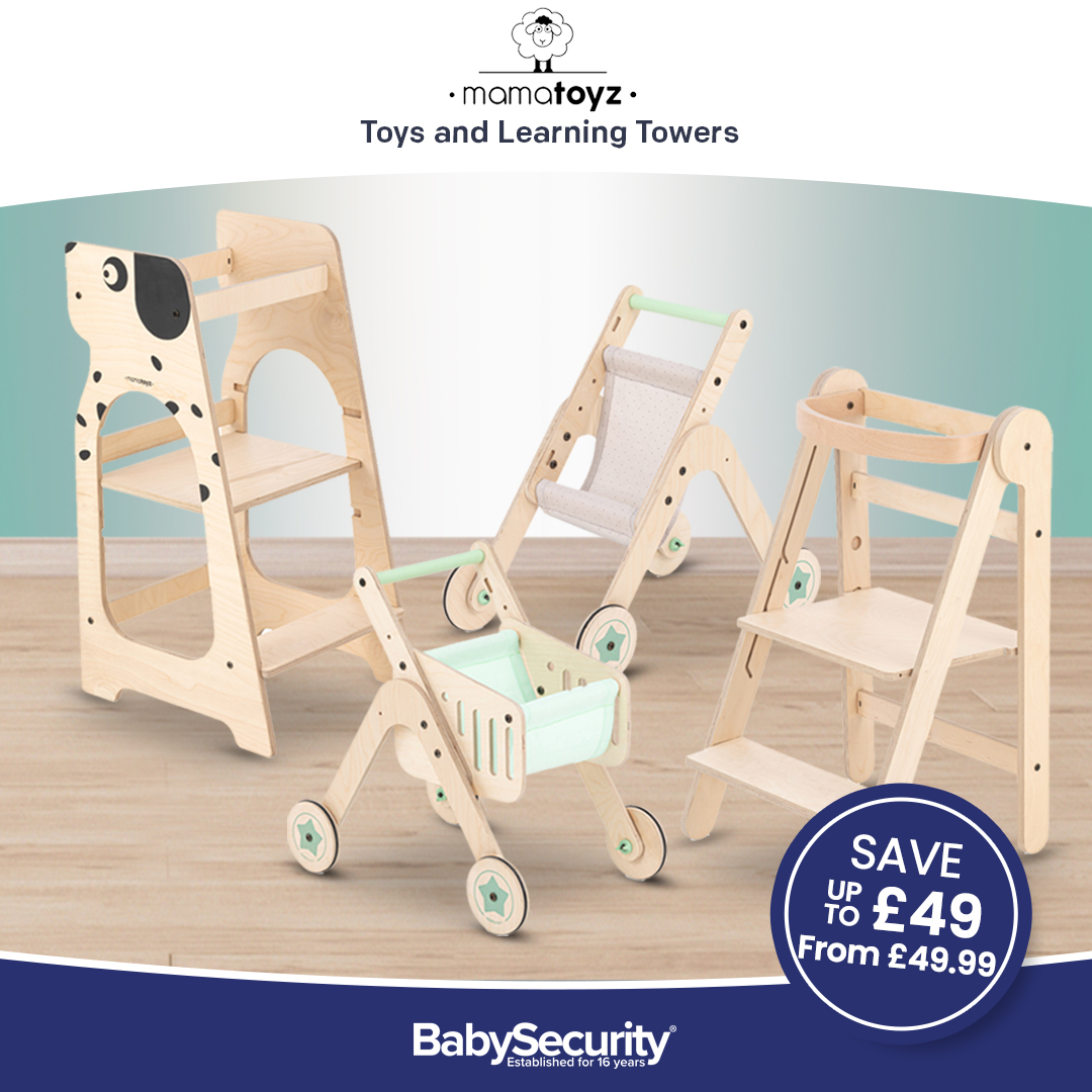 Check out the BRAND NEW Mamatoyz wooden range! Including a Foldaway Learning Tower 🤩 an adorable dog design learning tower 🐶 a push-along shopping trolley walker 🛒 and a baby stroller walker 🥰 

Shop the range here! babysecurity.co.uk/products/mamat…