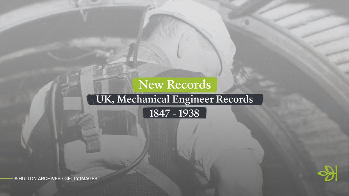 Updated to Ancestry® this week are the UK, Mechanical Engineer Records, 1847-1938.​ ​ They contain details of memberships at the Institution of Mechanical Engineers, including registers of members, proposals and changes to membership.​ ​ Find out more 👉 bit.ly/3M3Bp9Z