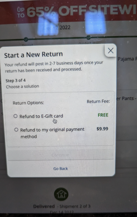 Dude, wtf. <a href="/fanatics/">Fanatics</a> now charges to refund an order to your credit card? This is the problem with one company having a monopoly on licensed sports merch...