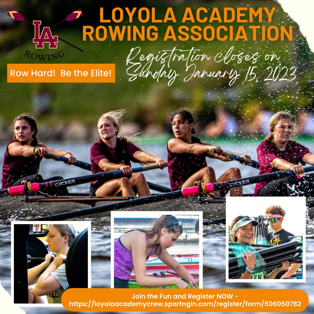 LArowing's tweet image. Only 3 day left to register to be a part of the crew of Loyola Academy Rowing Association!  Embrace the thrill and discipline of the sport.  Go Ramblers!
Register now: loyolaacademycrew.sportngin.com/register/form/…
@la_student_activities
@la_admissions
@la_maroonmonsoon
@lastrength_
@LAGoRamblers