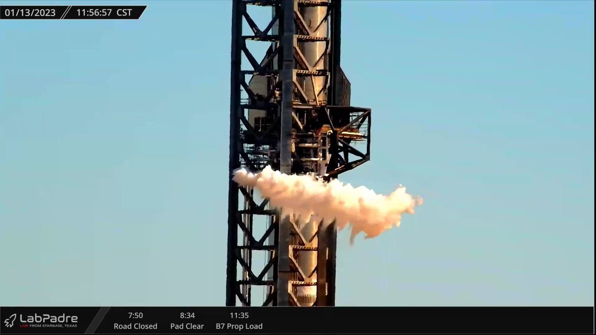EspacioVirado's tweet photo. Se continúa llenando de combustible Metalox el Starship S24/B7!!!
Al parecer se viene cryo proof test o WDR (ensayo general humedo), recuerden, el WDR es una cuenta regresiva que llena el combustible, se procede al engine chill etc, y todo es un ensayo de lanzamiento hasta T-10s https://t.co/X8aiXKflTk
