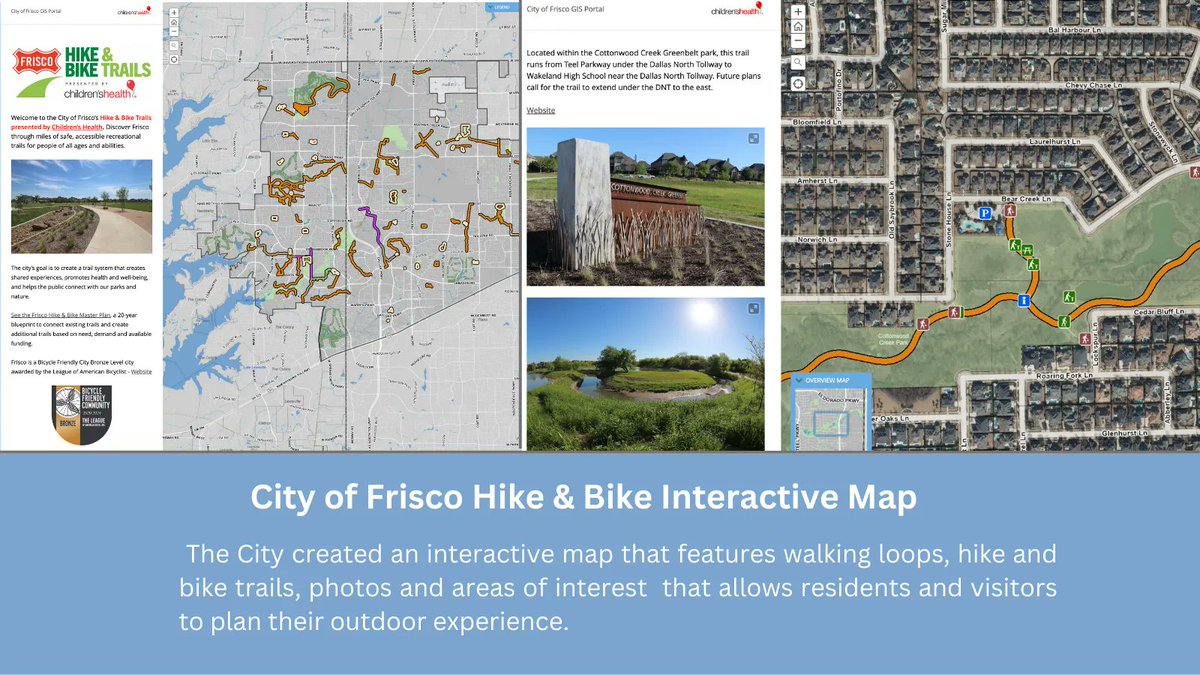 STUDIO tla (@studiotla) on Twitter photo To help build awareness about its network of trails, <a href="/CityOfFriscoTx/">City of Frisco,Texas</a> created an interactive map that features hike and bike trails, photos and areas of interest, such as public art and pavilions.
Explore the map: buff.ly/3VBdceJ
<a href="/ULIDFW/">ULI Dallas-Fort Worth</a> <a href="/DFWASLA/">DFW ASLA</a> <a href="/Esri/">Esri</a> #GIS To help build awareness about its network of trails, <a href="/CityOfFriscoTx/">City of Frisco,Texas</a> created an interactive map that features hike and bike trails, photos and areas of interest, such as public art and pavilions.
Explore the map: buff.ly/3VBdceJ
<a href="/ULIDFW/">ULI Dallas-Fort Worth</a> <a href="/DFWASLA/">DFW ASLA</a> <a href="/Esri/">Esri</a> #GIS